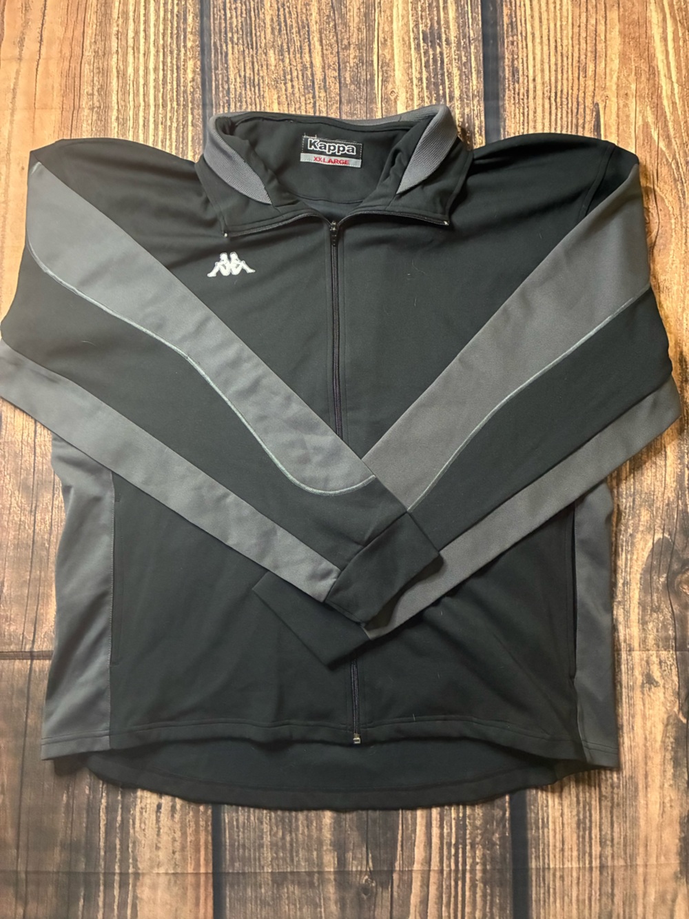 Kappa Men's Black and Gray Zip-Front Sport Jacket